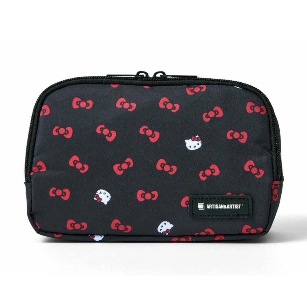 Rare Japan Exclusive ARTISAN & ARTIST × HELLO KITTY Black Red Pouch NIB